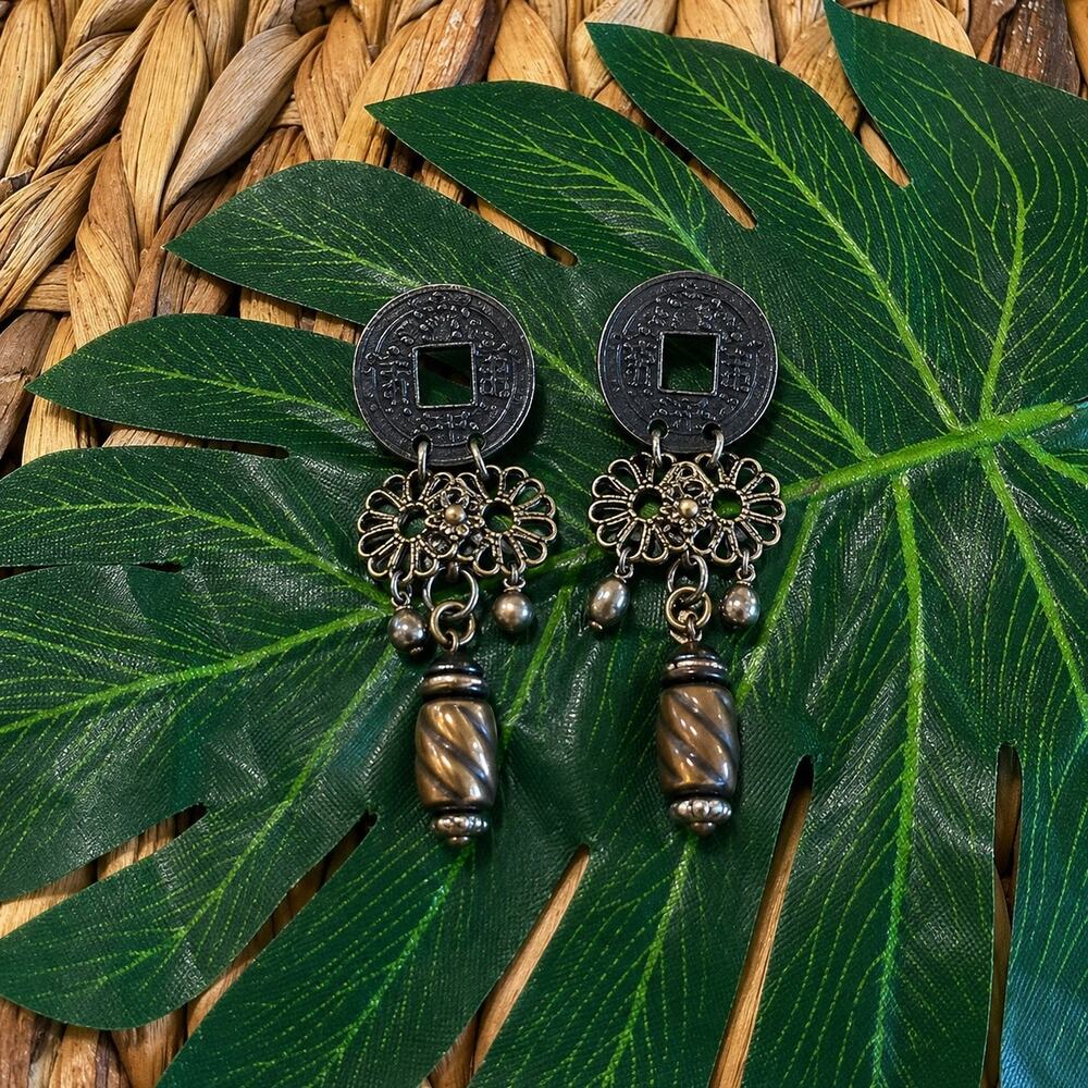 BOHO FREE BOGO BRASS BEADED EARTHBOUND EARRINGS